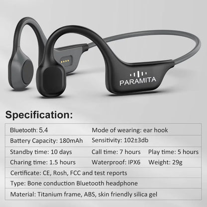 Comfortable Bluetooth Bone Conductor Headphones With Mic